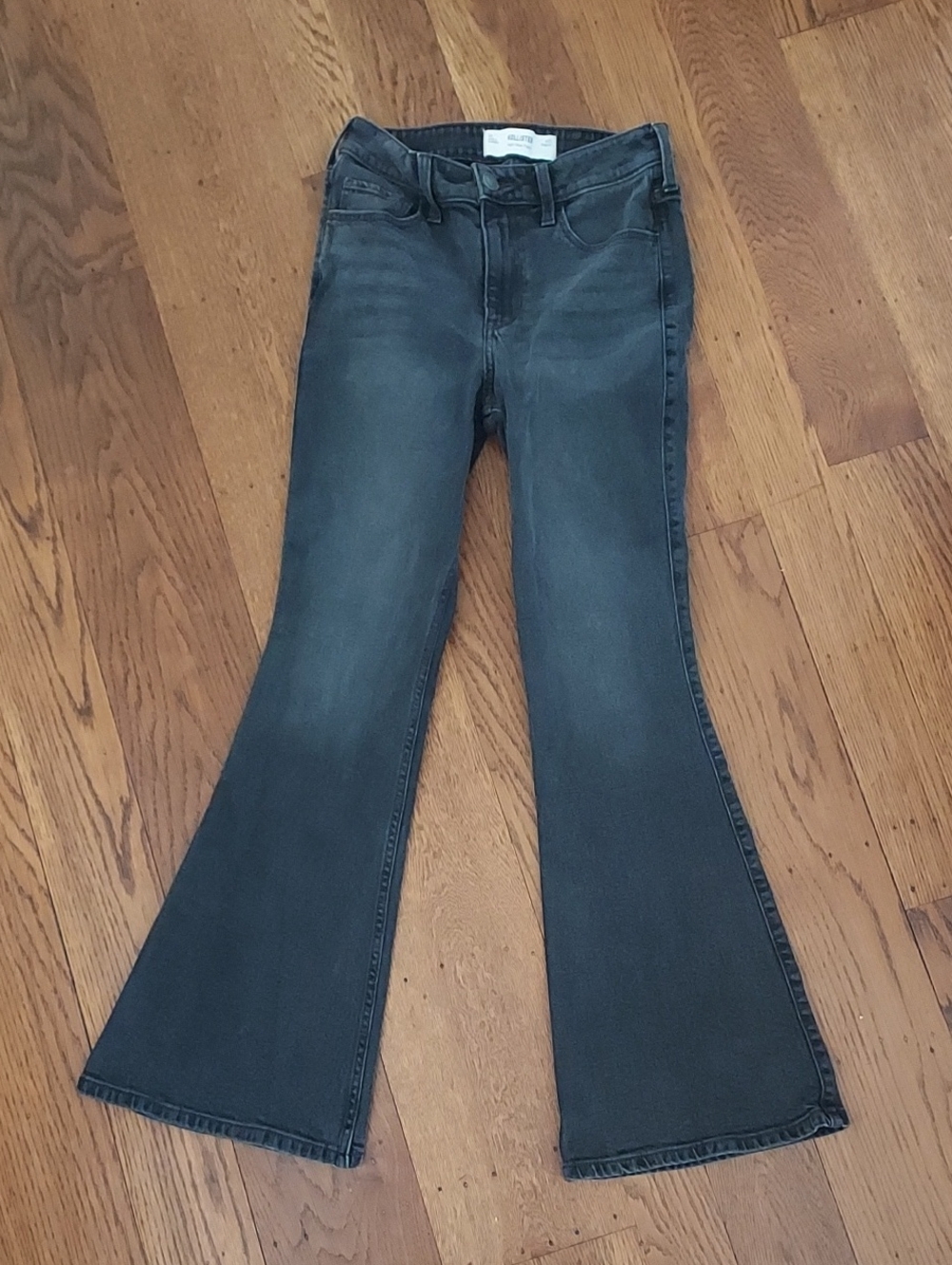 Hollister High Rise Flare Jeans 4R 27 Black Wash